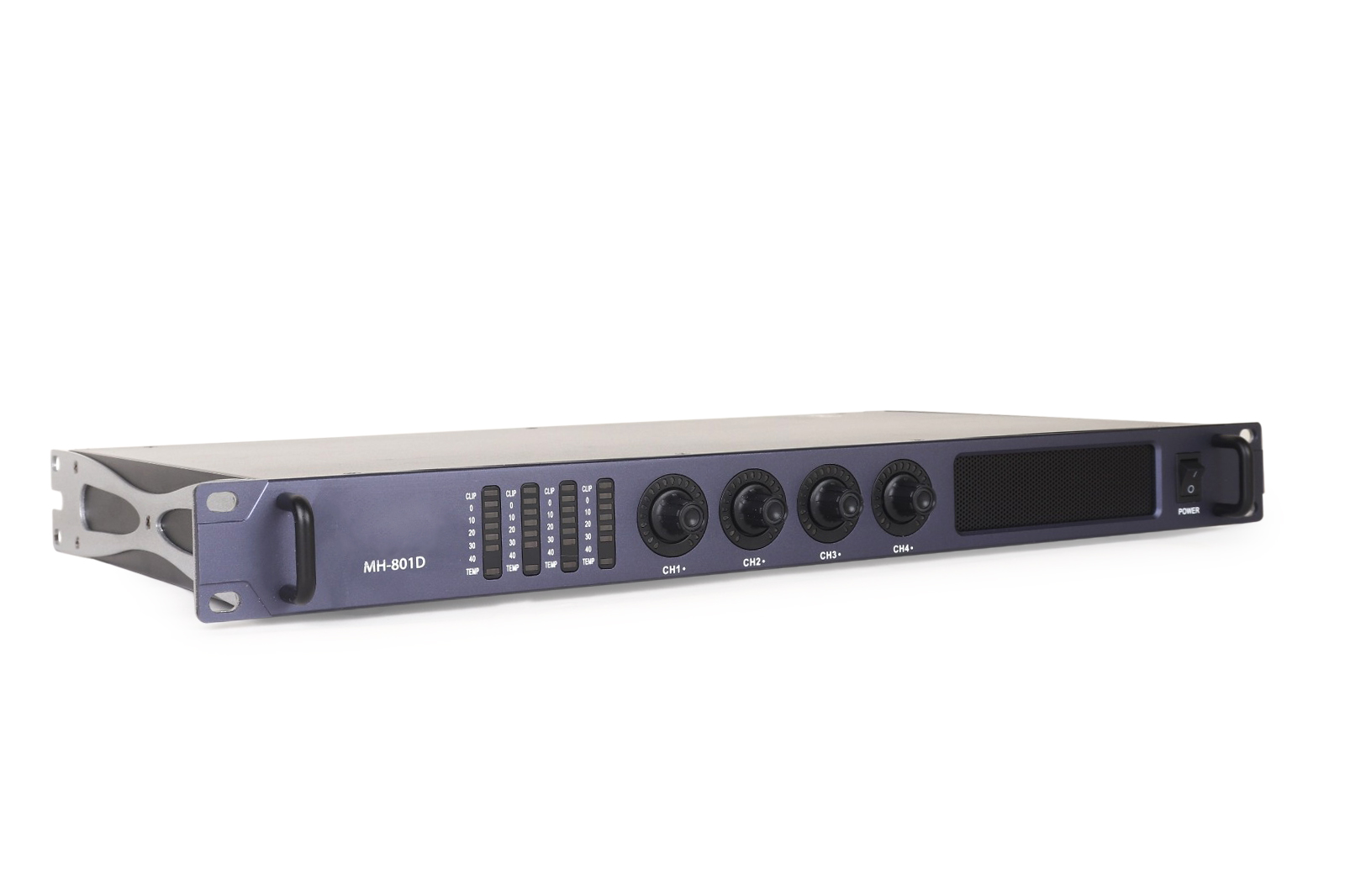 4 Channel 1U Class D Amplifier Front View – Professional Audio Amplifier 800W x 4 @ 4 Ohms